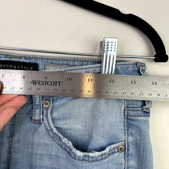 Aeropostale high wasit ankle light wash destressed jeggings raw hem 6‎ reg - Picture 8 of 12